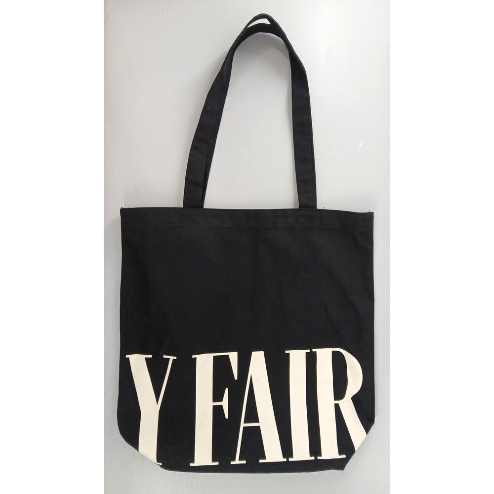 Vanity Fair Canvas Magazine Logo Black Tote Bag Cotton